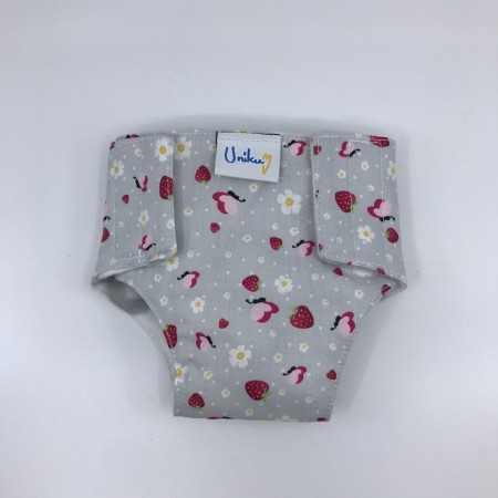 Dukkebleie - 43 cm - Sommerfugl og jordbær - UnikumBLEIA tøybleier