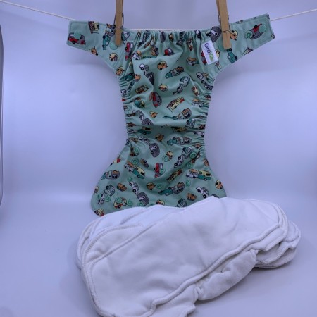 Grovia ai2-pakke m/ 4 innlegg cover (hybrid) one size tøybleie